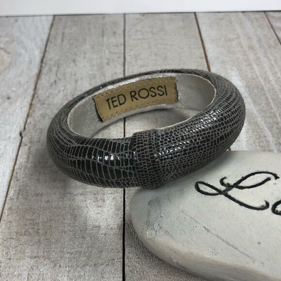Ted Rossi gray snake skin bangle - Picture 1 of 3